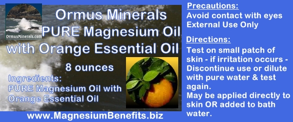 Ormus Minerals PURE MAGNESIUM OIL with Orange Essential Oil Ormus Minerals PURE MAGNESIUM OIL with Orange Essential Oil