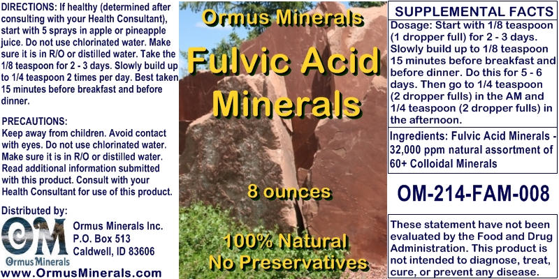 Ormus Minerals Fulvic Acid Minerals Ormus Minerals Fulvic Acid Minerals